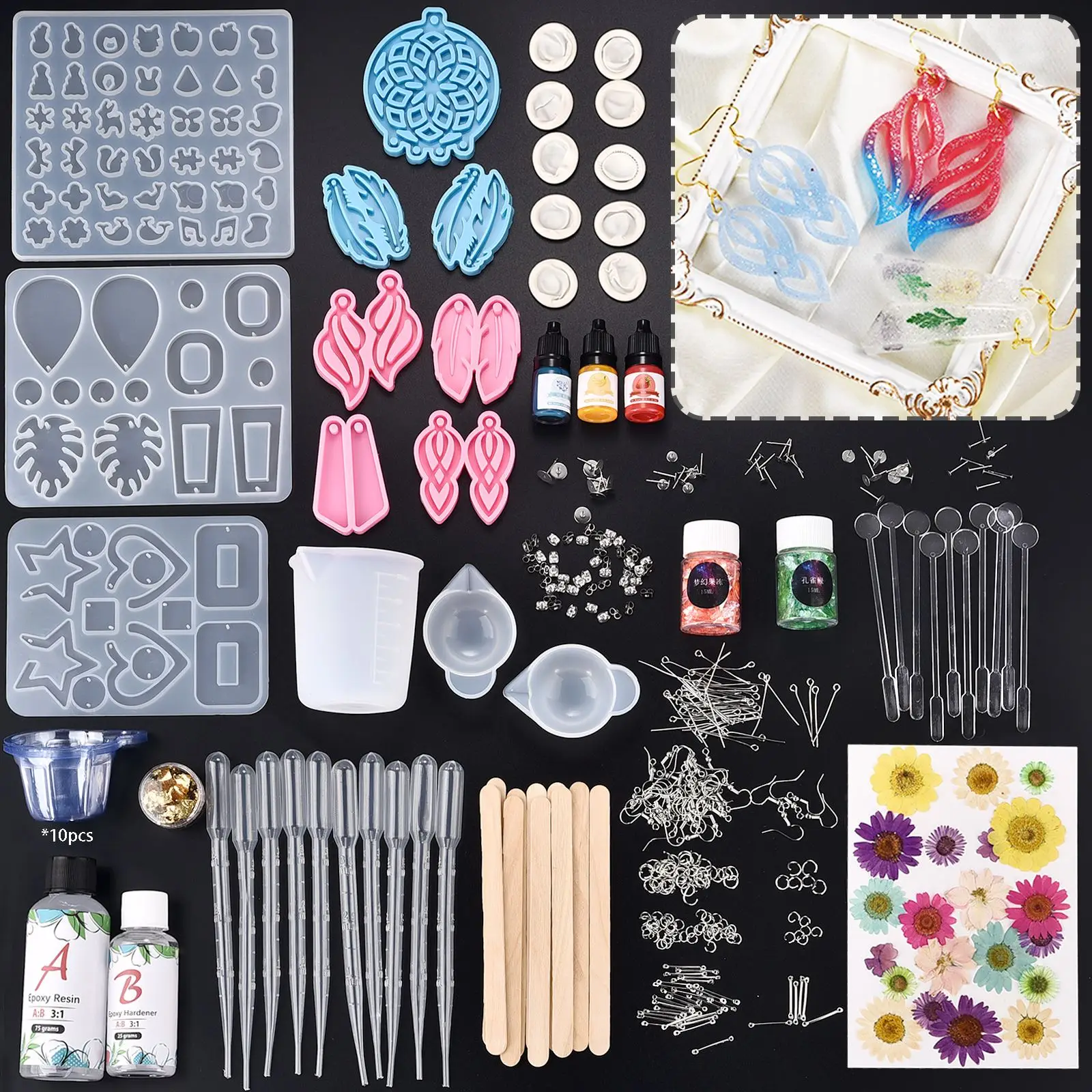 148 Pieces Resin Jewelry Making Starter Kit Silicone Casting Mold for  Beginners with Molds Resin Kits and Tools Set - AliExpress