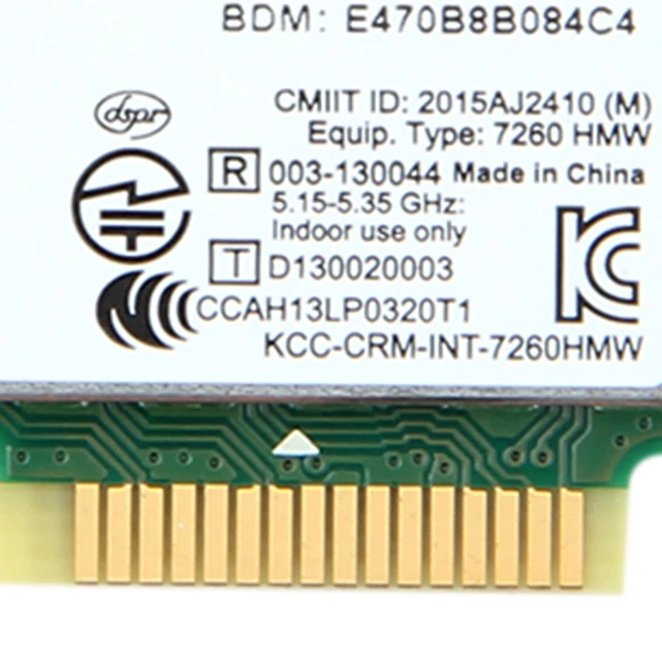 Двухдиапазонный беспроводной адаптер AC1200 для Intel 7260 7260HMW AC MINI PCI-E Card 2,4G/5G Wifi+ Bluetooth 4,0 для Dell/sony/ACER/ASUS