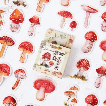 

45 pcs/box Mushroom Collection Bullet Journal Decorative Stationery Stickers Scrapbooking DIY Stickers Diary Album Stick Lable