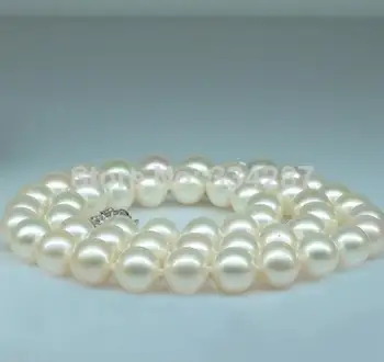 

Jewelry Free Shipping NATURAL AAA+ AKOYA 9-10MM WHITE PEARL NECKLACE