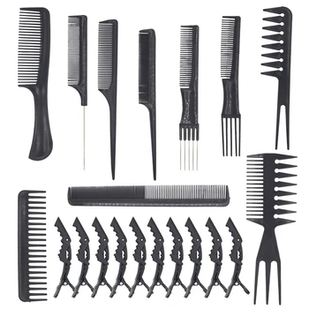 

Styling Comb Set Professional Hair Dressing Dyeing Tool Double Teeth Wide Tooth Tip Tail Hair Comb Brush for Salon Barber