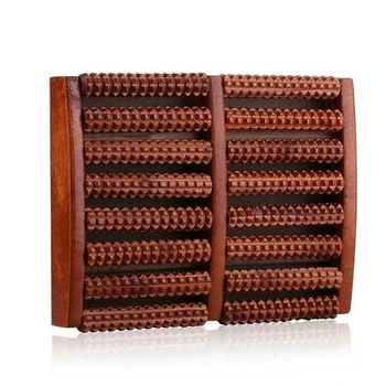 

Eight Rows Solid Wooden Roller Foot Massager Pedicure Machine Foot Brush Wooden Feet Meridians Foot Massager