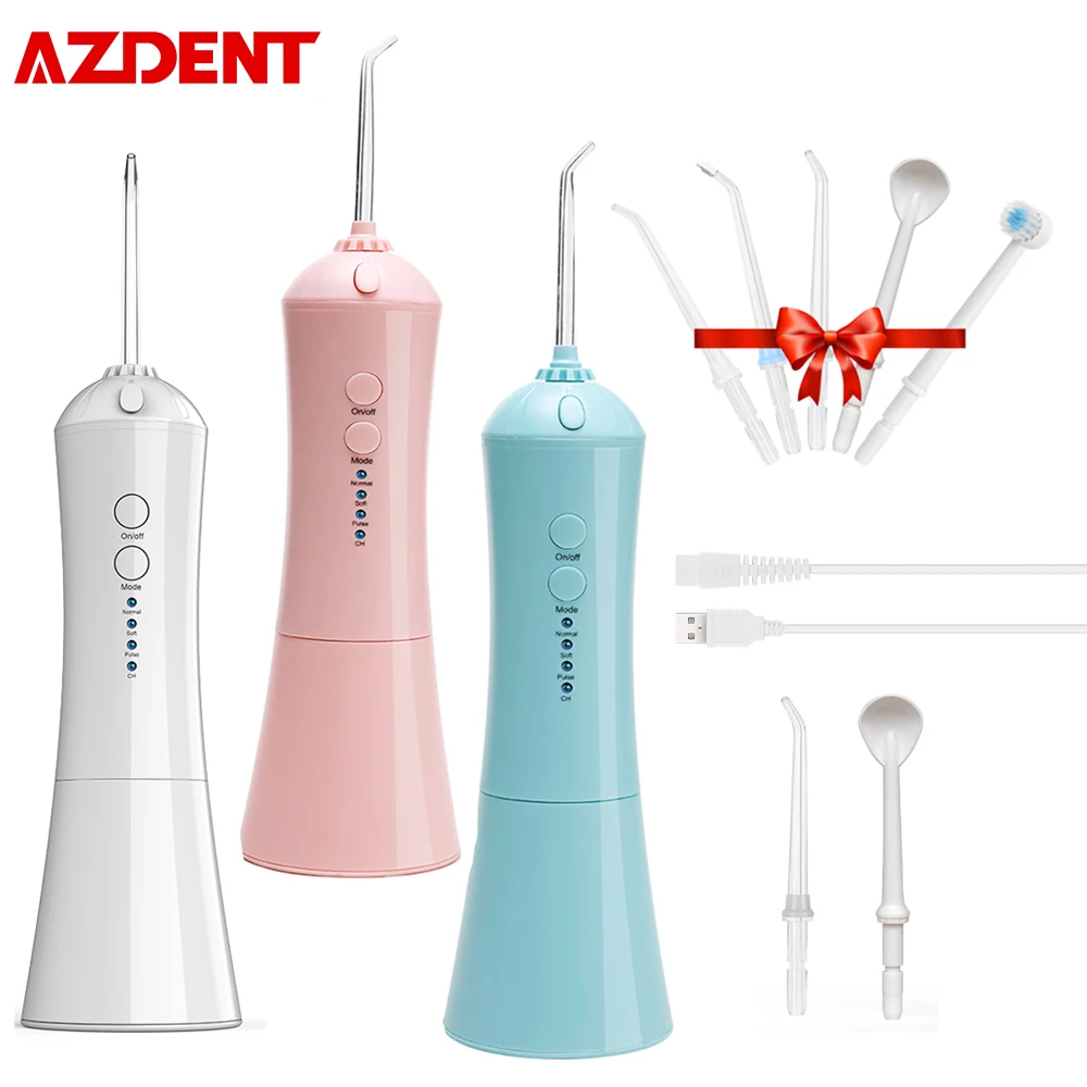 AZDENT портативный Электрический ирригатор полости рта USB Перезаряжаемый водный