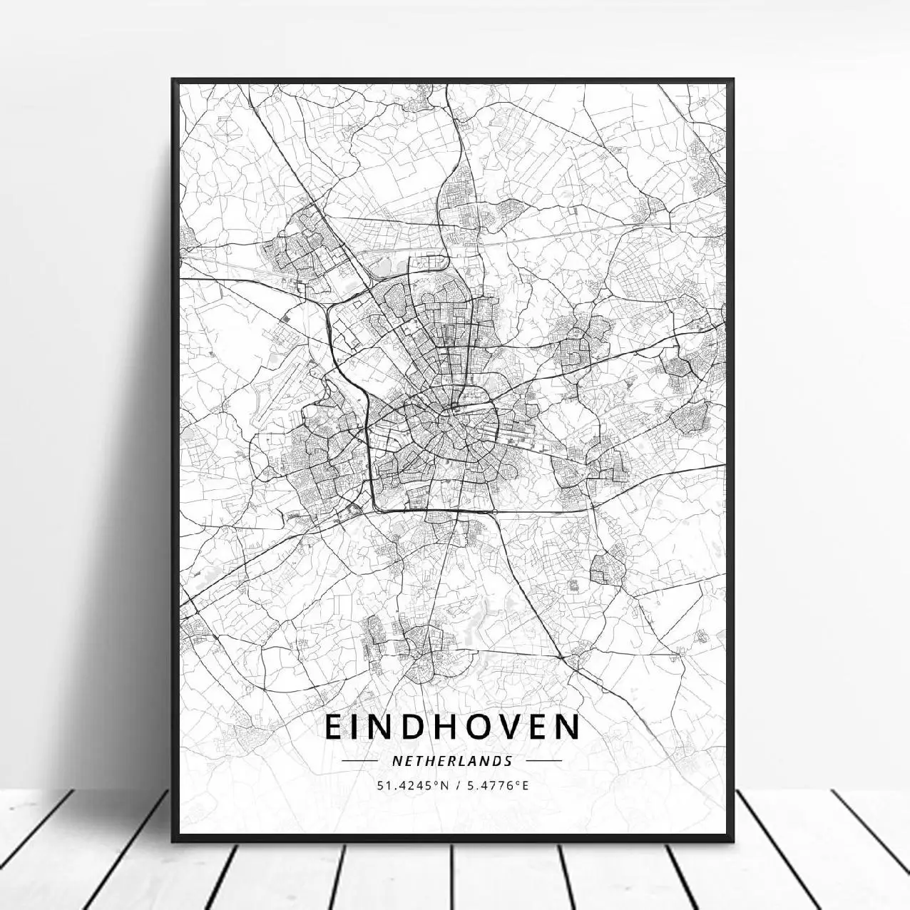 Hilversum Fijnaart бреда Эйндховен Роттердам Delft Apeldoorn карта Нидерландов плакат - Цвет: 6