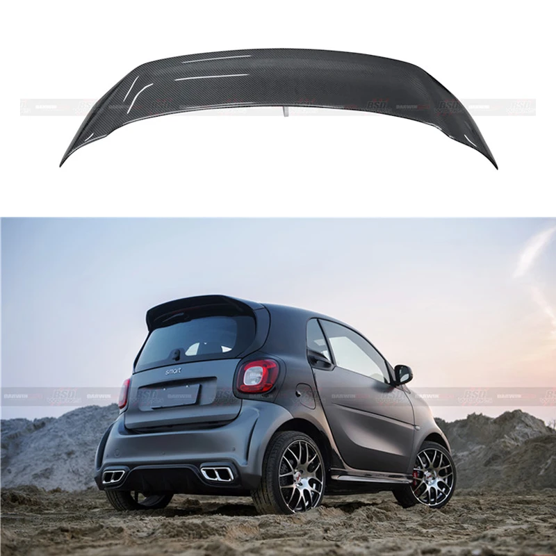 

Carbon Fiber Exterior Rear Spoiler Tail Trunk Boot Wing Decoration For Merced-Benz Smart Fortwo Fourfour 453 Spoiler 2015-2018