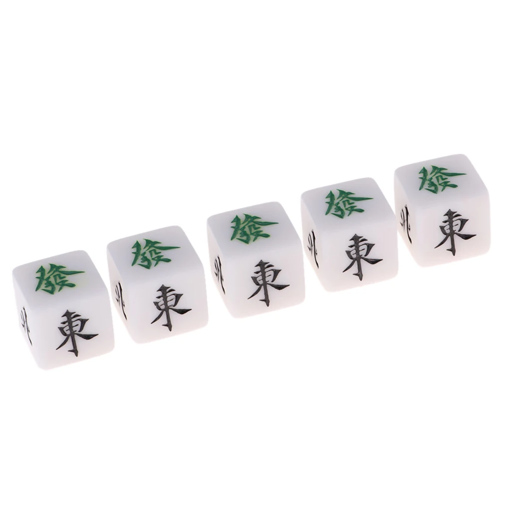 5 Pieces Traditional Board Game Casino Mahjong Dices Set Travel Board Games