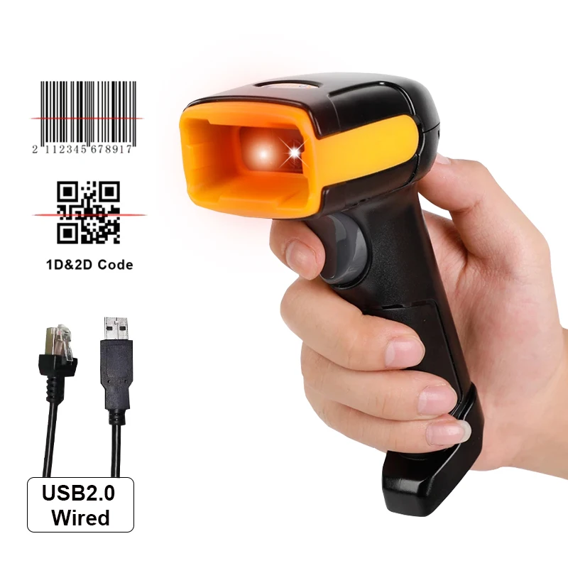 Портативный сканер штрих-кода с изображением CMOS USB портативный считыватель