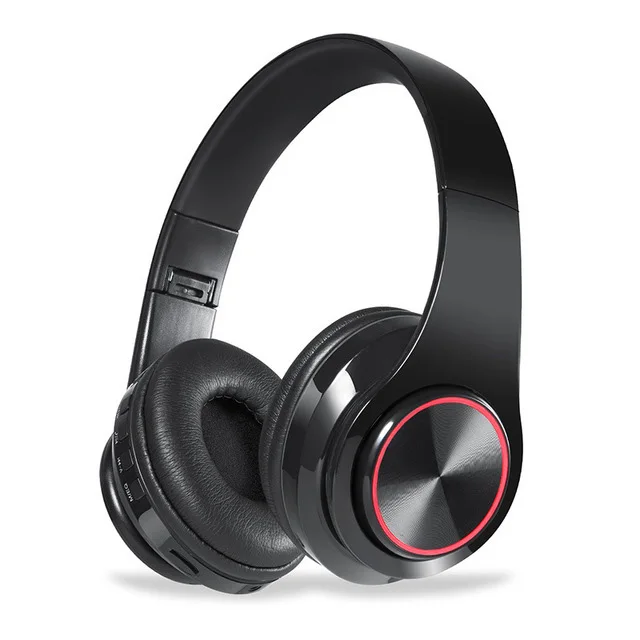 Black BH3 Bluetooth 4,1 наушники с микрофоном HIFI стерео Беспроводная гарнитура Поддержка TF карты 3,5 мм проводной с светодиодный подсветкой для телефона - Цвет: Black