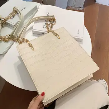 

Crocodile pattern Large Tote bag 2020 New High quality PU Leather Women's Designer Handbag High capacity Chain Shoulder Bags