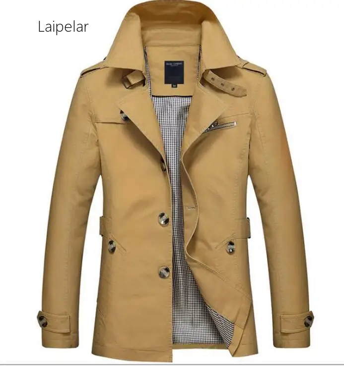 Laipelar, новинка, Тренч, мужская куртка, 5XL, Осеннее длинное пальто, мужское пальто, приталенное, брендовая одежда, ветровка, мужская, деловая