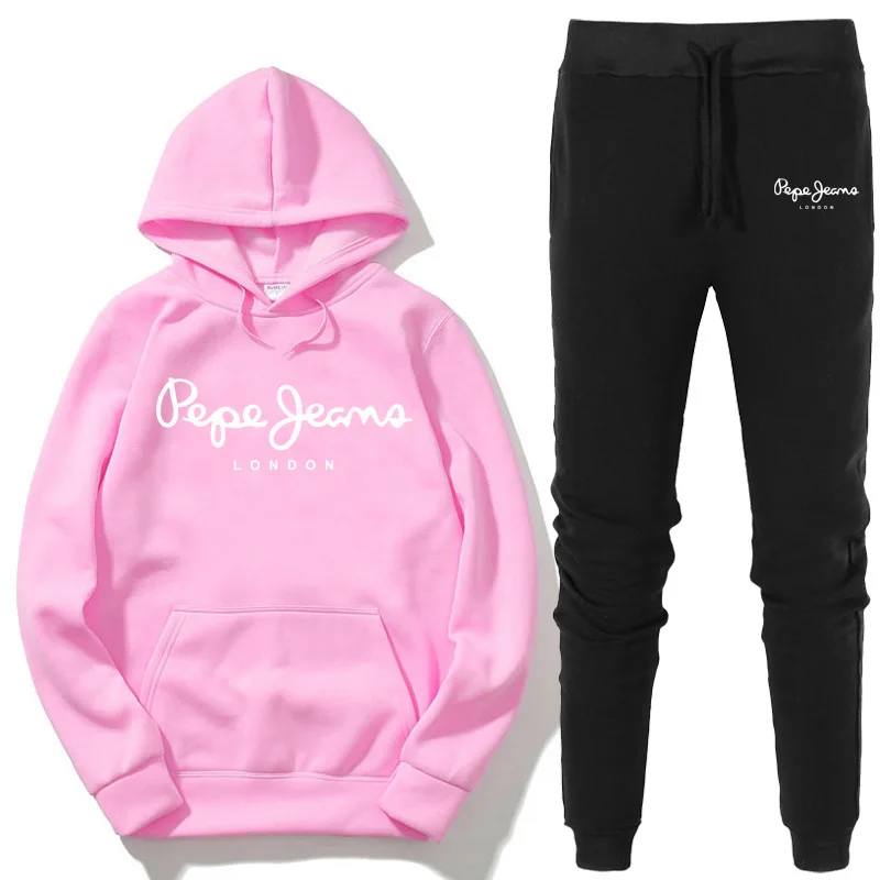 

Tracksuit Women 2 Piece Set Print Hoodies+pants Sportwear Women's Sports Suit Hooded Sweatshirt Set Female Winter Brand Clothes