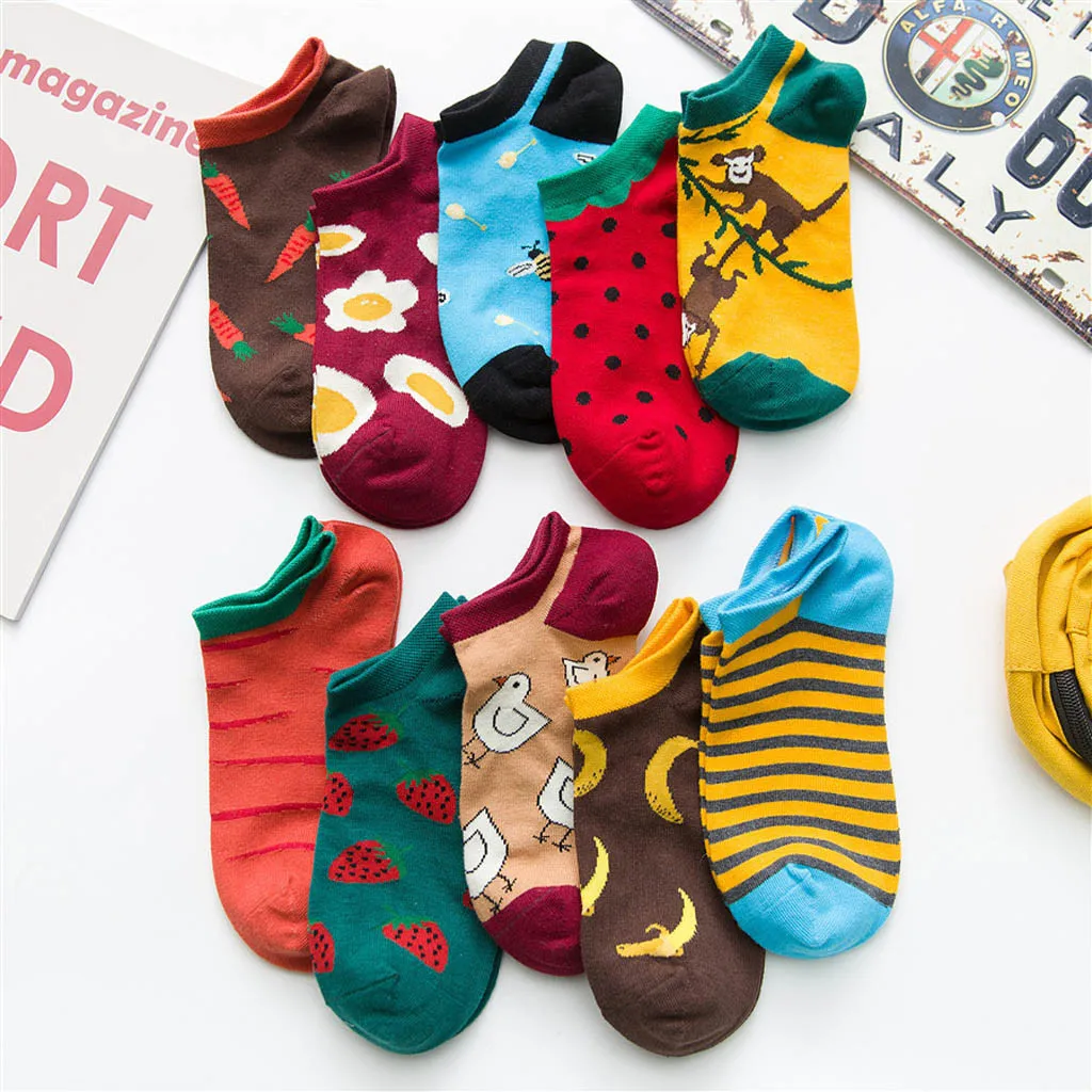 Harajuku женские хлопковые теплые толстые мягкие эластичные дышащие свободные смешные короткие носки размера плюс# p3