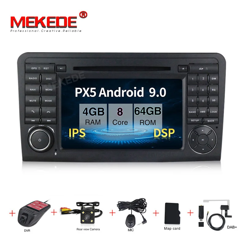 MEKEDE Android 9,0 Автомобильный gps dvd-плеер для Mercedes Benz ML GL W164 ML350 ML500 GL320 Радио Стерео навигация ips экран DSP