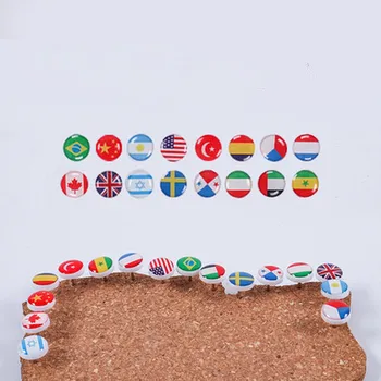 

16pc Mash Up Map Tacks Flag Push Pins Colored Thumbtack Custom Creative Cork Photo Wall Decoration Office Stationery Accessories