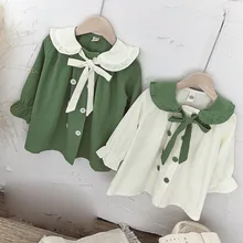 Платье для девочек коллекция года, Новое поступление, модные весенние платья с отворотами для маленьких девочек повседневное модное платье принцессы для малышей возрастом 2, 3, 4, 5, 6 лет