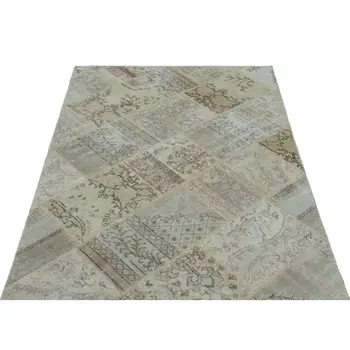 

Handmade Beige Vintage Overdyed Patchwork Area Rug 120 X180 Cm-3'11''X5'11''