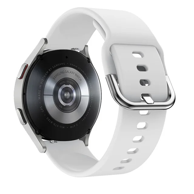 20mm/22mm strap For Samsung Gear S3 frontier Huawei GT 2/pro Silicone bracelet Galaxy watch 3/46mm/42mm/Active 2/4/Classic band White