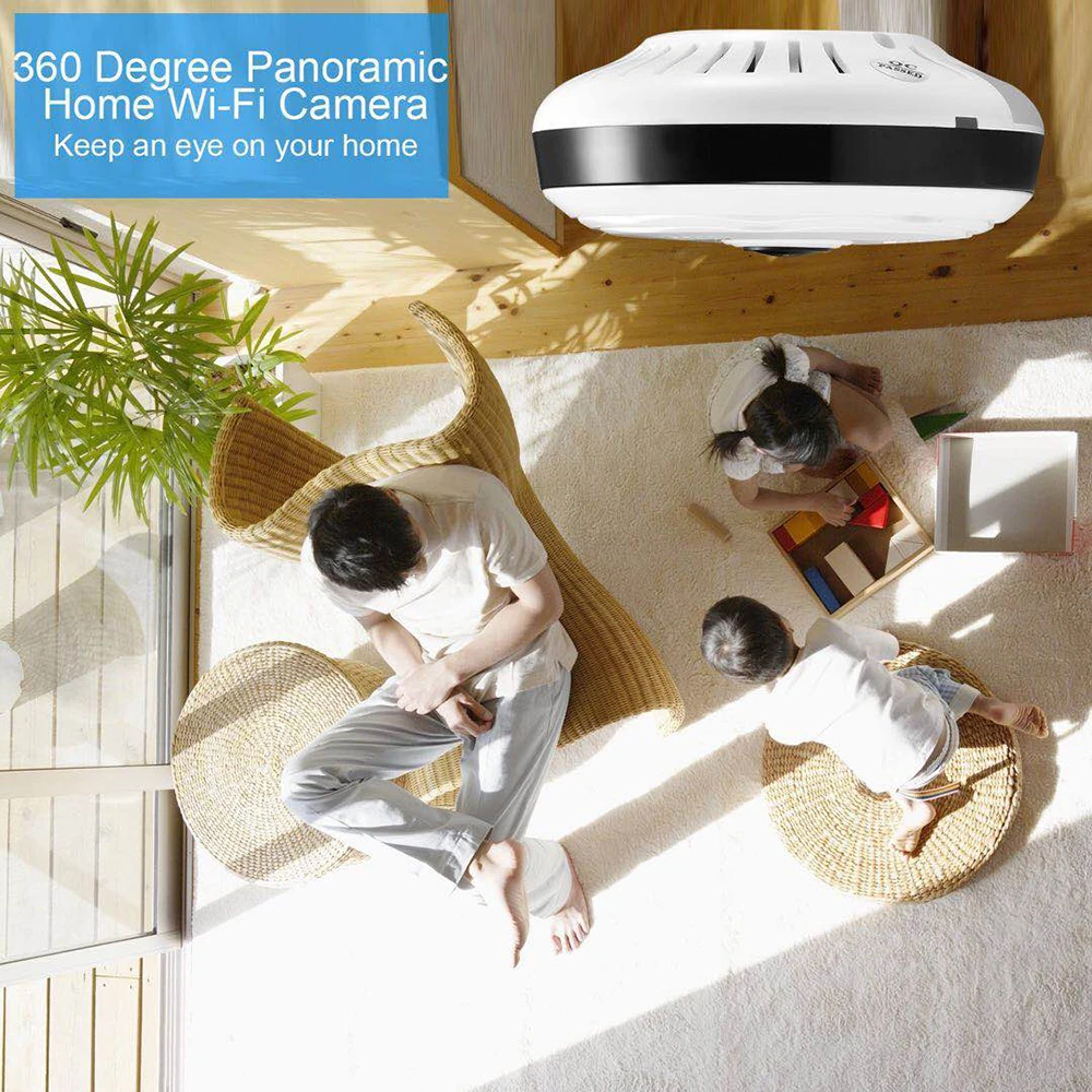 Ceny FREDI kamera IP fisheye WiFi 960P HD 1.3MP 360 stopni panoramiczny bezprzewodowy bezpieczeństwo w domu kamera telewizji przemysłowej IR Night Vision kamera IP