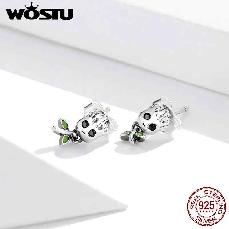 WOSTU 925 пробы серебряные серьги для самостоятельного изготовления кубический