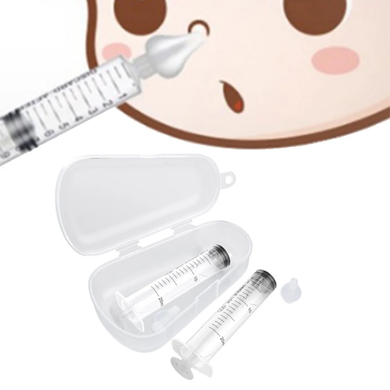 2pcs Professional Syringe Baby Nasal Irrigator Portable Infant Nose Cleaner Rinsing Device Soften nasal scab For Kids Children