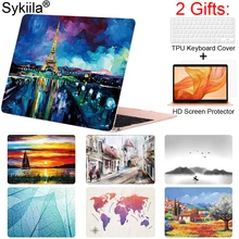 Жесткий чехол с принтом для Macbook Air, 11, 13 дюймов, чехол Pro, 13, 15, 12, сумка retina, матовый чехол, масляная оболочка, сенсорная панель, ID дизайн, A1932, прозрачный