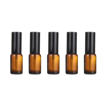 

5pcs 15ml Portable Glass Empty Bottle Durable Essential Oil Bottles Perfume Dispenser Lotion Subpackaging Bottle for Home Travel