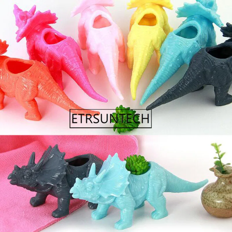 30pcs Plastic Dinosaur Animal Flower Pot for Cactus Succulent Plant Pot Bonsai Pots Container Planter Garden Decoration