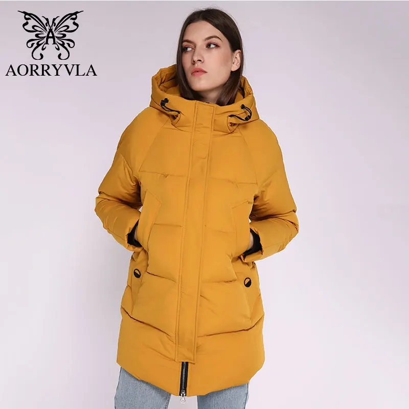 AORRYVLA новая зимняя коллекция женский зимний теплый пуховик Женская ветрозащитная парка длинная толстая зимняя куртка женская Повседневная