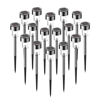 

16 Pcs White Solar Power LED Lights Outdoor Pathway Bright White-Landscape Light for Lawn Patio Yard Walkway Driveway