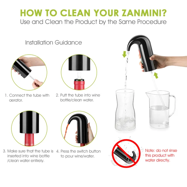 Aeratore Per Vino Elettrico Ricaricabile - Decanter USB Con Pompa Ad Ossigeno, Per Vino Rosso, Con Tubo In Acciaio - Foto 4