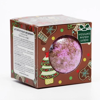 

Children's bubbling bath ball beauty Cafe "Gingerbread house" with a surprise, 120 g