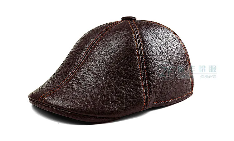 Мужская Натуральная кожа Barets теплая зимняя модная кепка Cabby Hat винтажная Кепка водителя Newsboy для мужчин наружные головные уборы