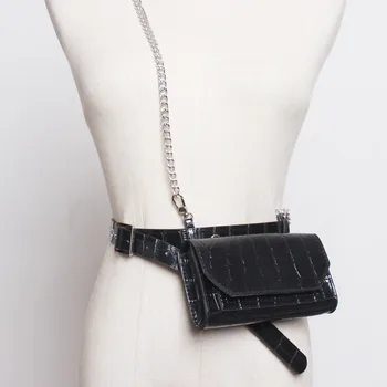 

2020 Spring Belt Bag High Fashion Stylish Trendy Waist Bags For Women New Design Solid Female All-match Leather Chains Bag ZL004