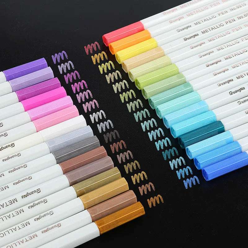 

12/15/20/30 color marker pen art drawing metal color pen is suitable for drawing decorative objects such as ceramic cellophane