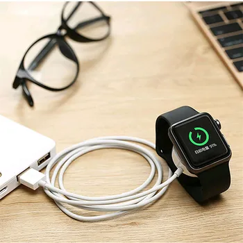 

QI Wireless Charger For Apple Watch Magnetic Charger For Iwatch 1 2 3 4 Cargador With 1m Usb Cable Fast Charging Station