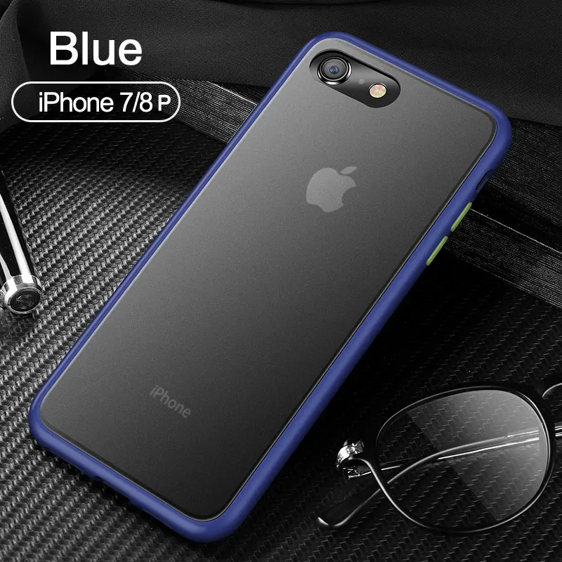 CAFELE Phone Case for iPhone 7 8 Plus Soft and PC Hard Cover Ultra Thin Cases for iPhone 7plus 8plus - Цвет: Blue