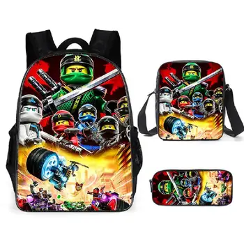 

3pcs/Set Ninja go School Bags for Children kids School Backpack for Girls Boys Children's Backpacks Mochila