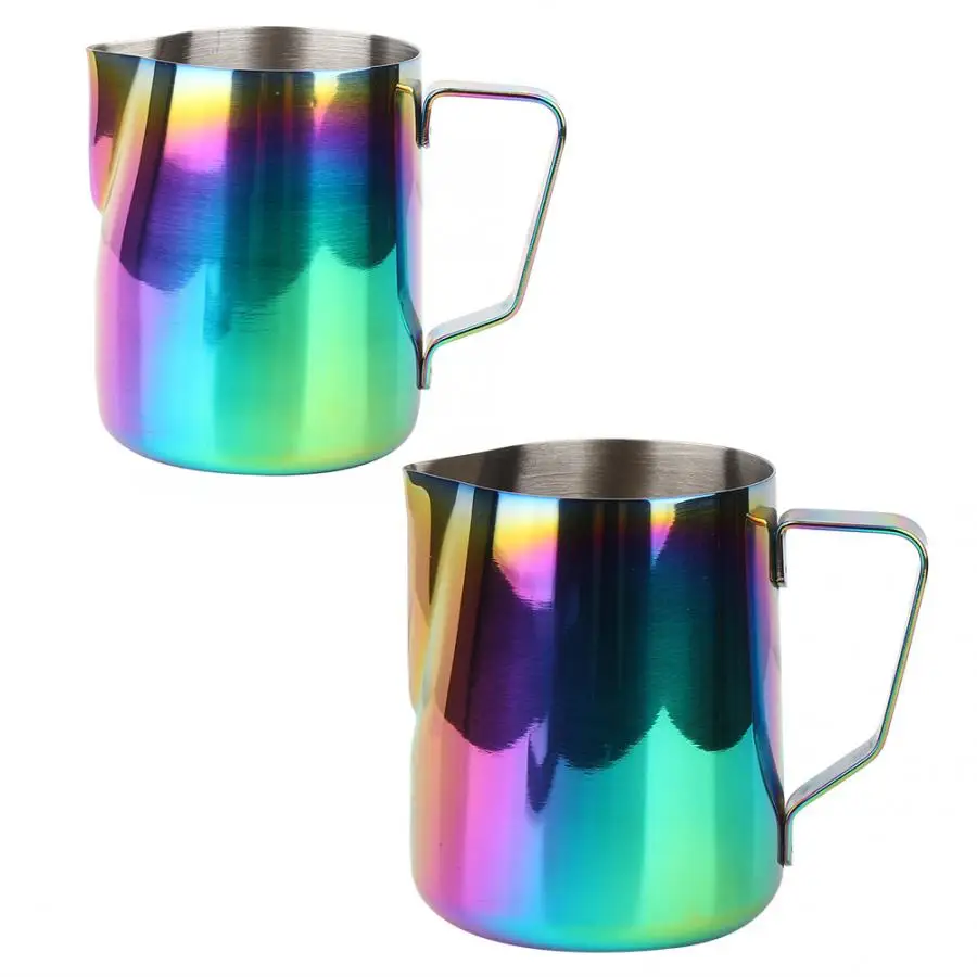 Coffee Maker Stainless Steel Colorful Jug Milk Frothing Pot Espresso Latte Art Pitcher Cup for | Дом и сад
