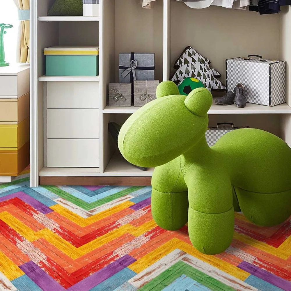 Simulation of wood floor stickers waterproof non-slip wear-resistant DIY self-adhesive tile stickers living room bedroom 30D5 (11)