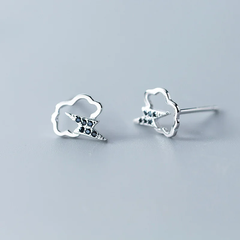 Серьги гвоздики из Кубического циркония ElfoPlataSi S925 Cloud Lightning для девушек