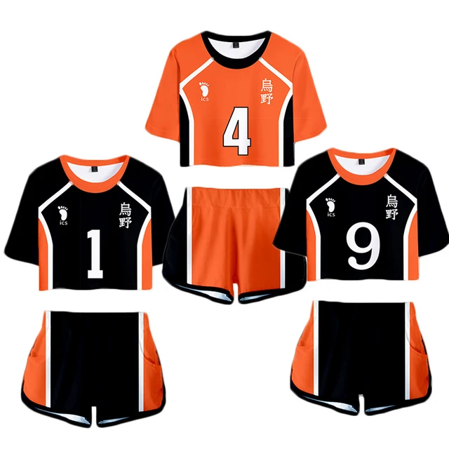 Anime haikyuu cosplay traje voleibol personagem juvenil shorts camiseta  conjunto hinata shoyo camisa esportiva jerseys c42a58 - AliExpress