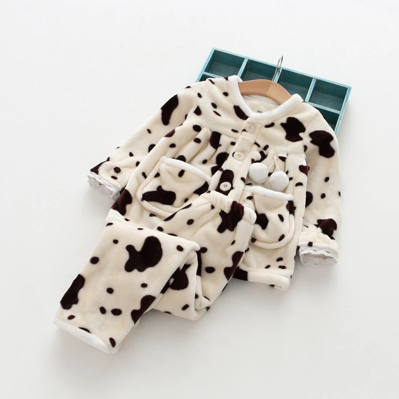 Leopard Распродажа; Детские пижамные комплекты; мягкая фланелевая одежда для сна - Цвет: Leopard
