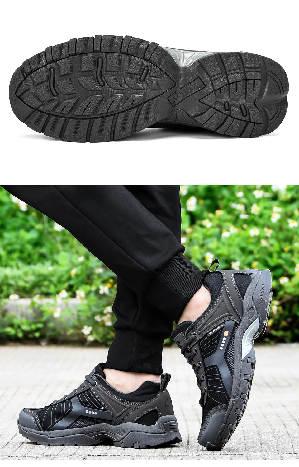 BONA Новое поступление модные Пеший Туризм обувь Для мужчин с низким верхом дышащая обувь для отдыха на открытом воздухе кроссовки, обувь для занятий альпинизмом, большой размер 10,5