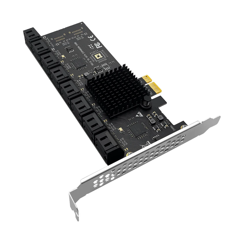 Sata Pcie 1x Adaptador 16 Porta Sata3.0 Pci Express Controlador Pci para Sata Riser Placa de Expansão Ssd Bit Adicionar no Cartão para Mineração Chia Cartões para acréscimos - Imagem 2