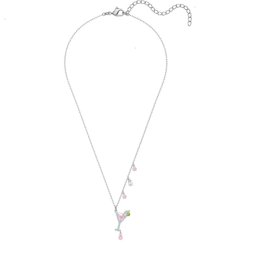Swa new quality cocktail pendant, standard, pink crystal, high quality necklace with feminine fashion temperament