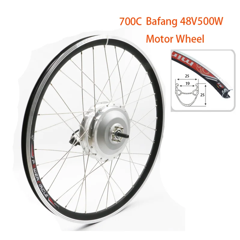 BAFANG 36V 48V 250 W-500 W переднее колесо электродвигателя 8FUN бесщеточный мотор ступицы для Электрический велосипед Ebike в ЕС - Цвет: 700C 48V500W Wheel