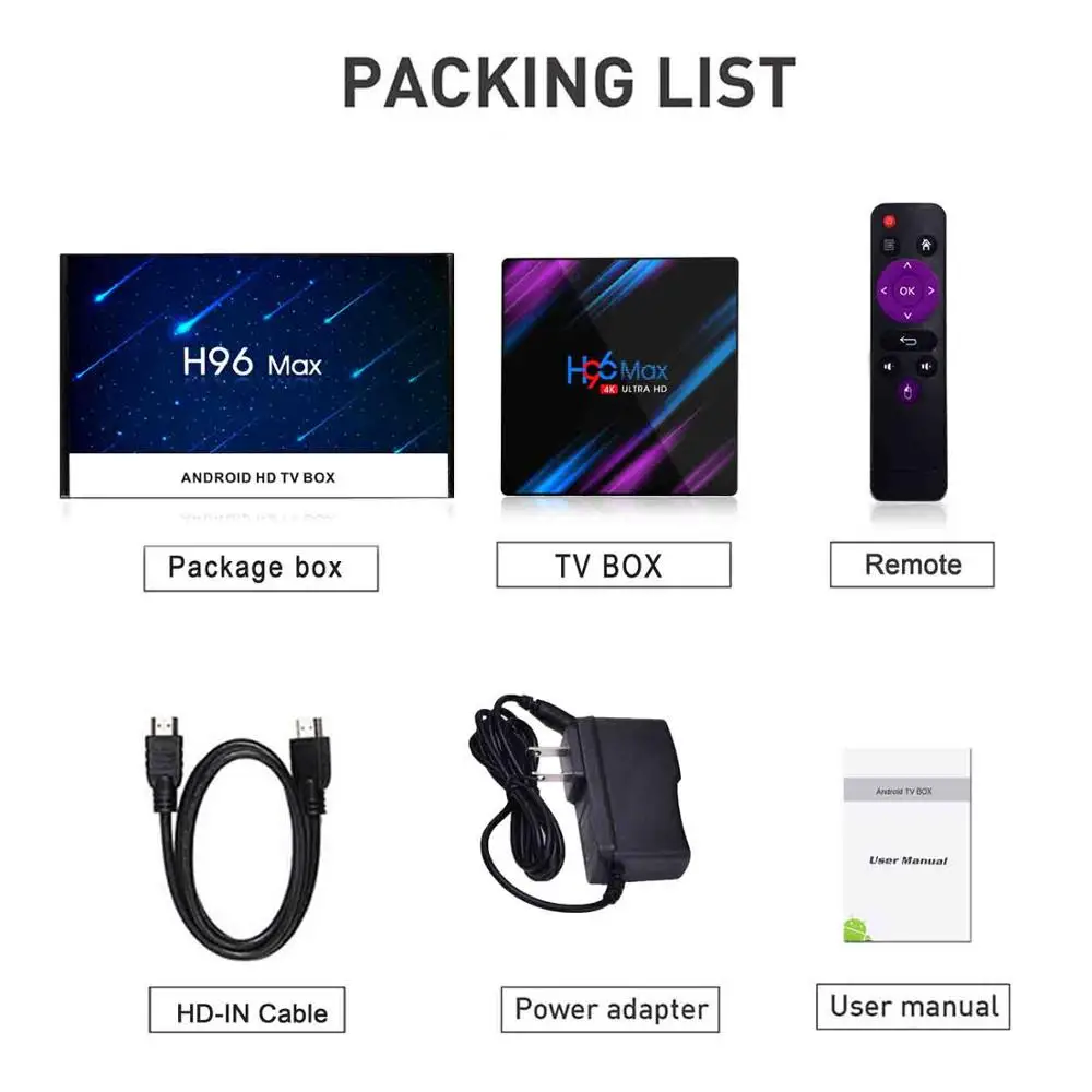  H96 MAX 9.0 Android TV Box RK3318 4GB RAM 64GB 32GB 4K Media Player H.265 Google Voice Assistant Ne