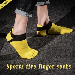 3Pair/Lot Men's Finger Socks Casual Men's Sports Split Toe Socks Color Matching Breathable Middle Tube Men's Five Finger Sock