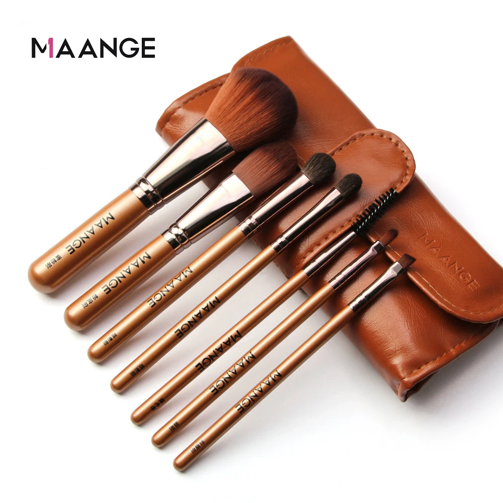 

MAANGE 7PCS Make Up Brushes set Foundation Eye Shadow Concealer Makeup Tools With Cosmetic Travel Brush Bag pinceaux maquillage