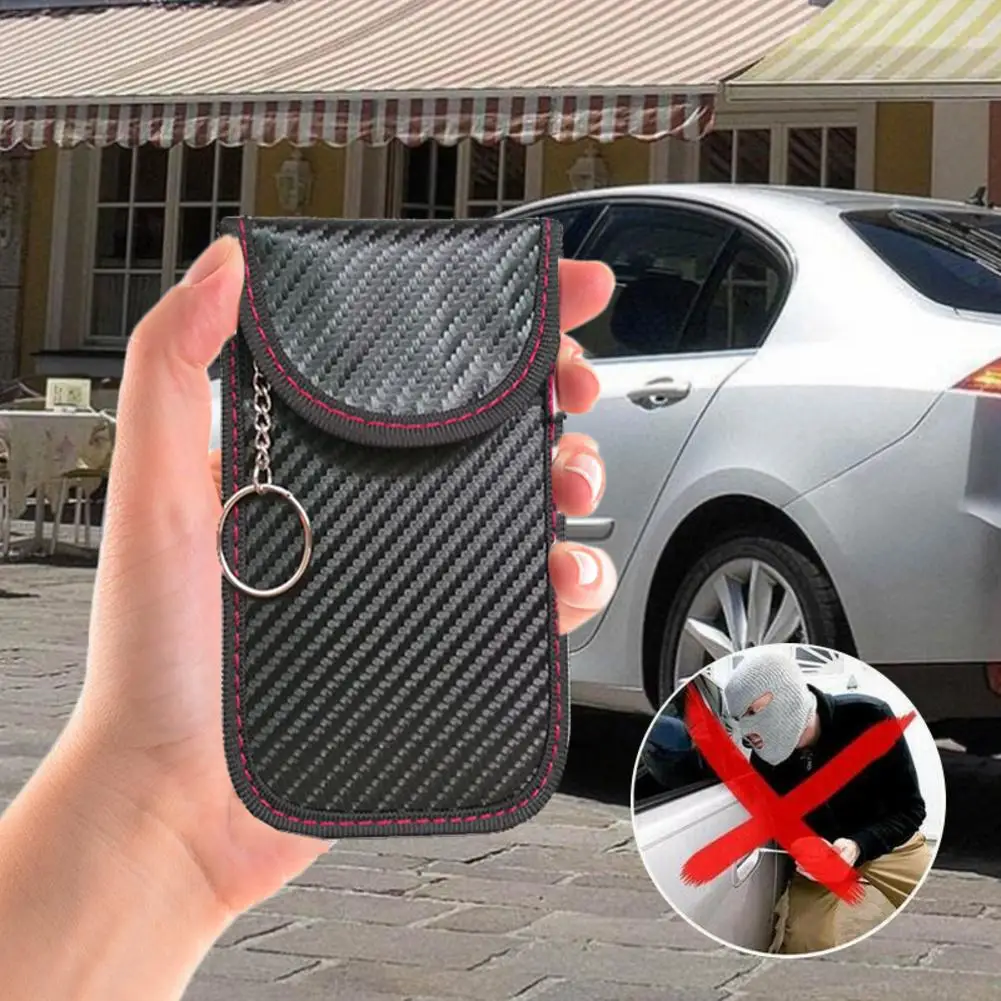 

1pc Car Fob Signal Blocker Faraday Bag Signal Blocking Bag RFID Anti-scanning Shielding Pouch Wallet Case For Privacy Protection